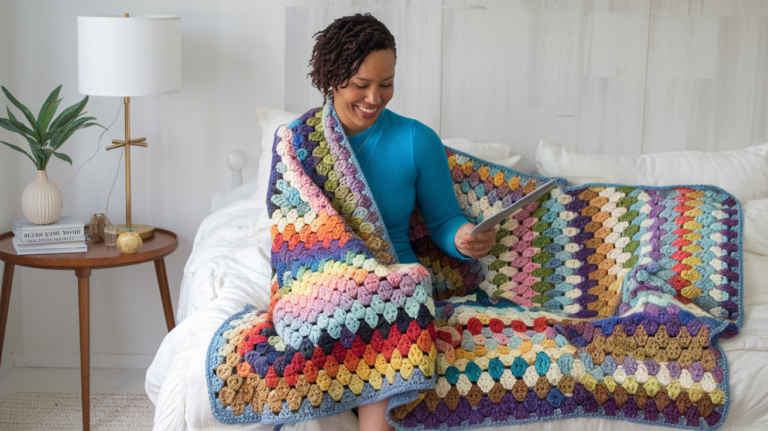 Rainbow Hugs Mosaic Blanket by Michelle Moore