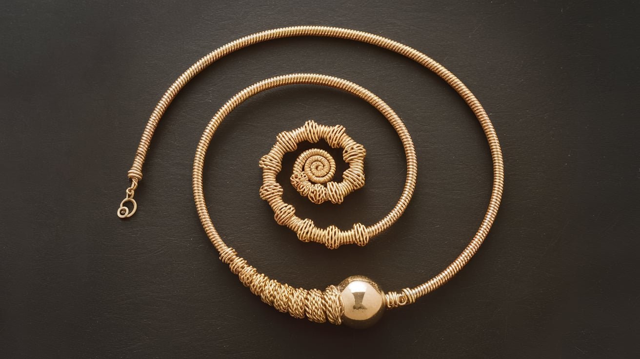 Dior Spiral Necklace Gold