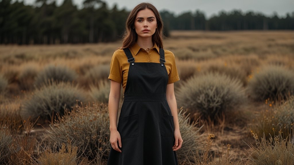 Scout Canvas Pinafore Dress in Phantom