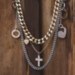 AllSaints Two Tone Layered Mix Chain Necklace