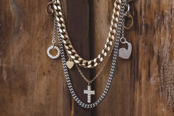 AllSaints Two Tone Layered Mix Chain Necklace